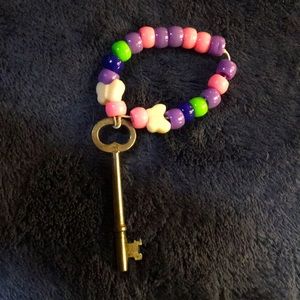 Kandi bracelet with skeleton key